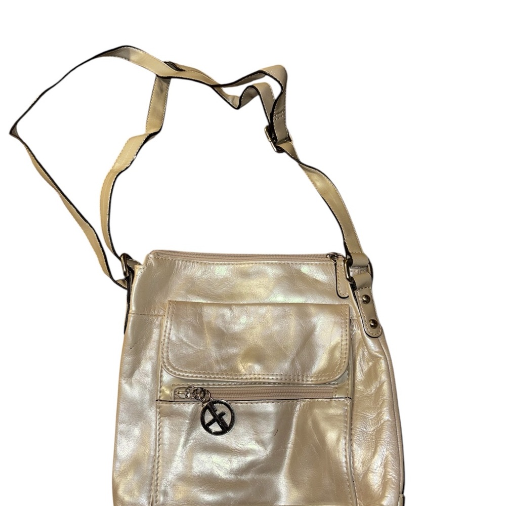 Giani Bernini Shimmery Gold Leather Crossbody Adjustable Strap